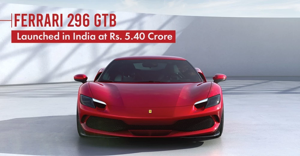 Ferrari 296 GTB Launched in India at Rs. 5.40 Crore