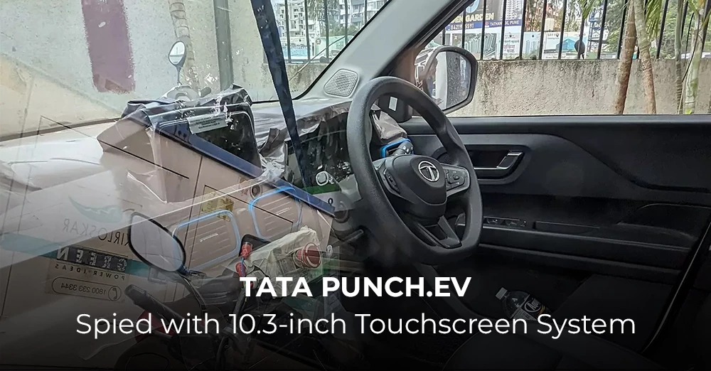 Tata Punch.ev spied with 10.25-inch Touchscreen System