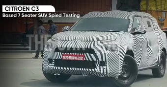 Citroen C3 based 7 Seater SUV Spied Testing