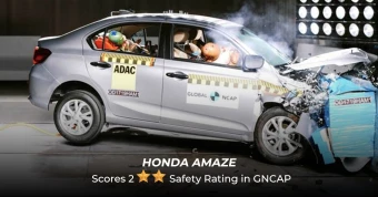 Honda Amaze Scores 2-star Safety Rating in Global NCAP