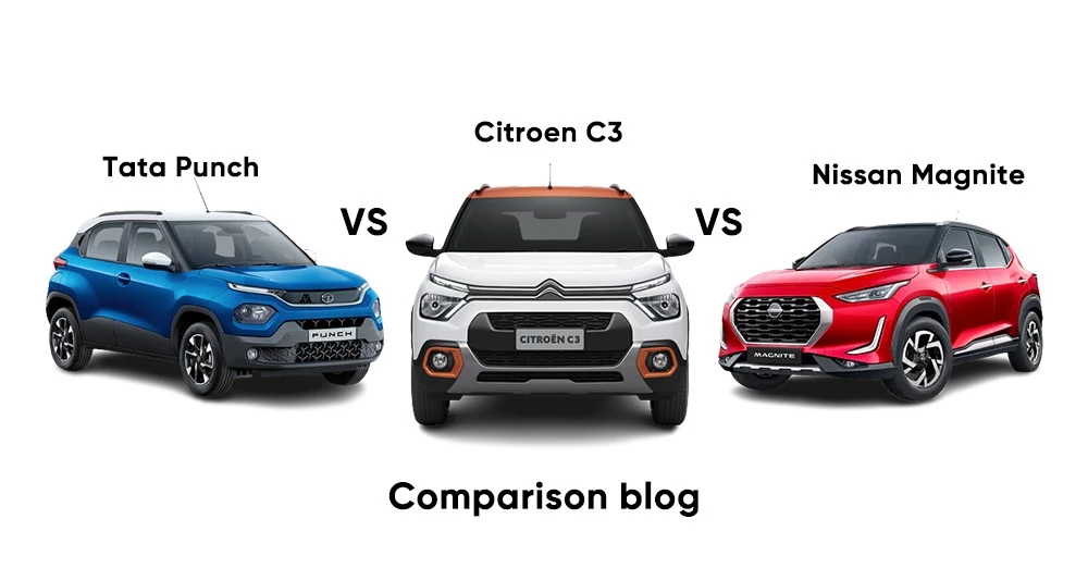 A Details Comparison Tata Punch Vs Citroen C3 Vs Nissan Magnite