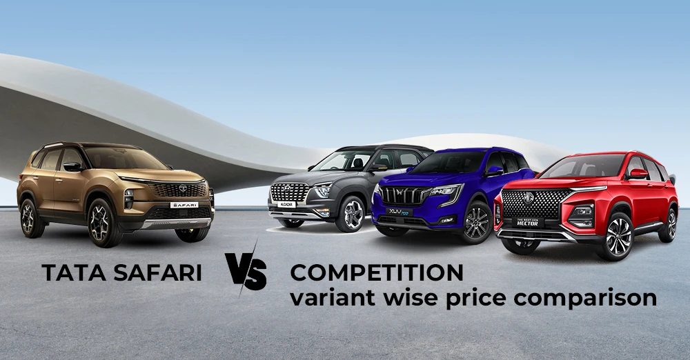 Tata Safari vs Competition - Variant-Wise Price Comparison