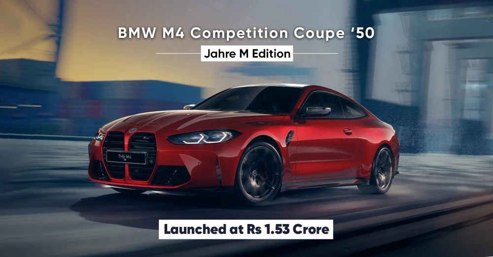 BMW M4 Competition Coupe ‘50 Jahre M Edition’ Launched at Rs 1.53 Crore