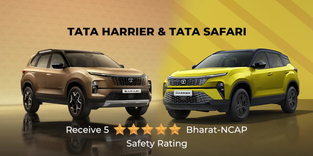 Tata Harrier and Safari Receive 5-Star Safety Rating in Bharat NCAP