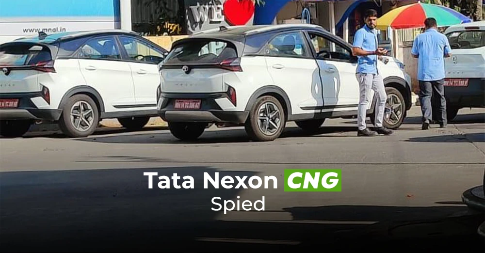 Tata Nexon CNG Top-Spec Model Spied In White Colour