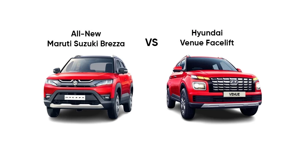 All-New Maruti Suzuki Brezza VS Hyundai Venue Facelift - Price, Variants, Dimensions, Features and Powertrain Comparison