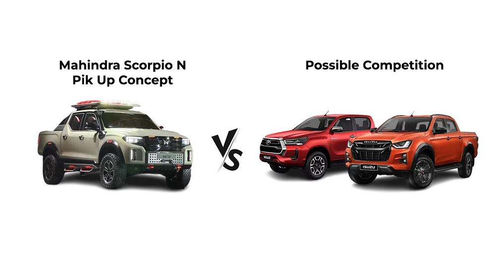 Mahindra Scorpio N Pik Up Concept vs Possible Competition